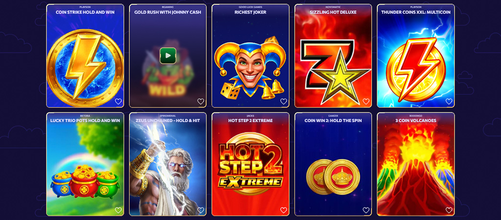 Games at Winairlines Casino, slot games
