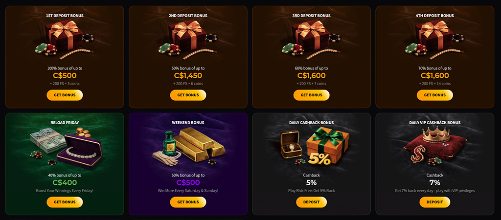 Free Spins, Fourth Deposit Bonus, bonuses