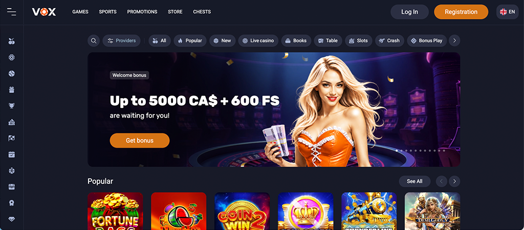 Vox Casino, online casino Canada, bonuses