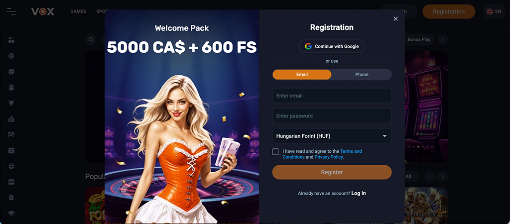 Registration Process, welcome pack, No deposit bonus