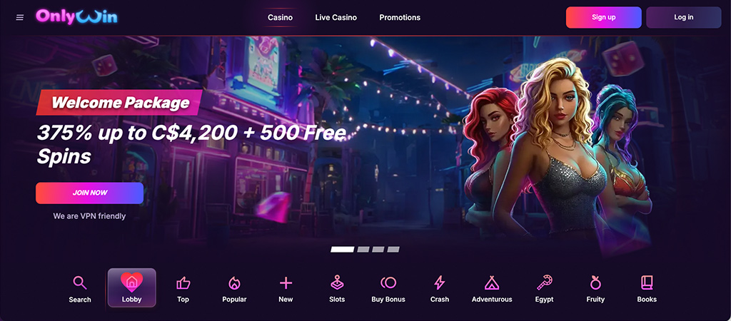 OnlyWin Casino, Bonuses, Promotions and VIP Program