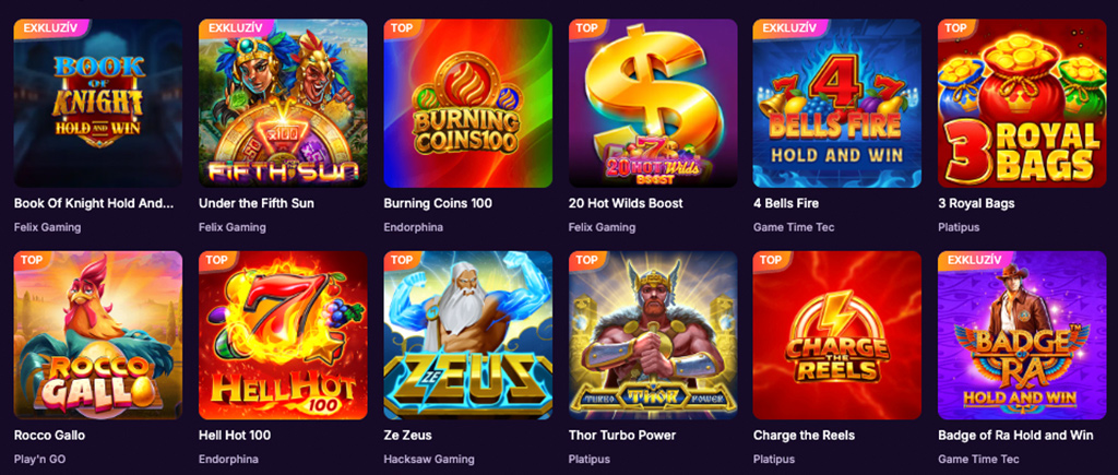 Available Games, OnlyWin Casino, Canadian casinos