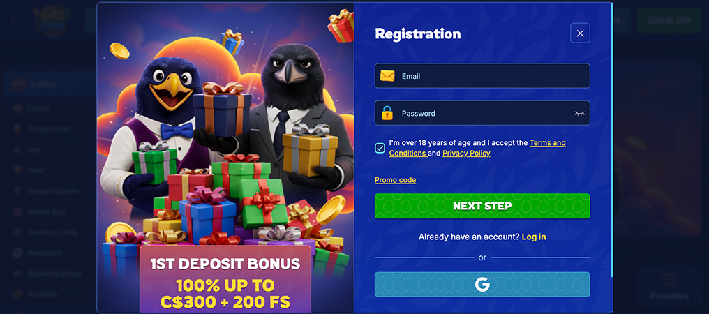 Birdspin Casino Bonus, register, online casino