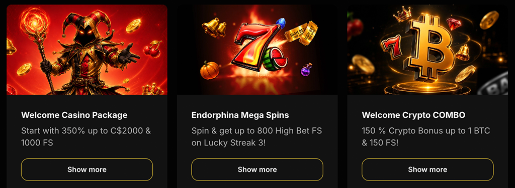 Free Spins Welcome Bonus Package