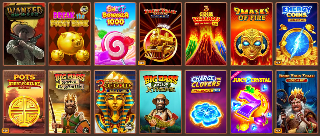 Stonevegas casino, slots, wanted dead or a wild, sweet bonanza, piggy bank, volcano, fire masks, big bass, fruits, fantasy