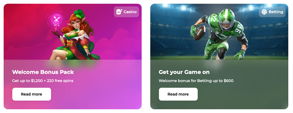 Verde Casino promotions, welcome bonus pack, casino and betting offers, fantasy elf, football player, online gambling bonuses