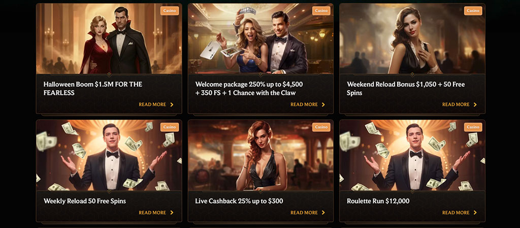 Weekly Cashback, reload bonus, live casino, online casino