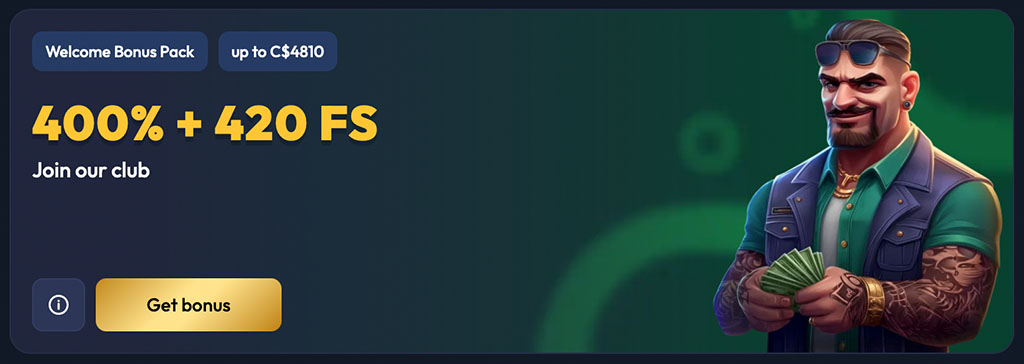 Canadian Online Casinos, welcome bonus, free spins