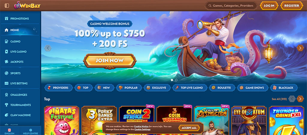 Winbay, welcome bonus, online casino