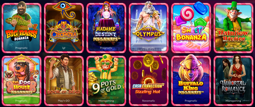 Available Games, slots, live casino games, Gambiva Casino