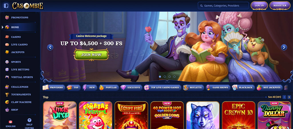 Casombie Casino, Bonuses and Games To Die For