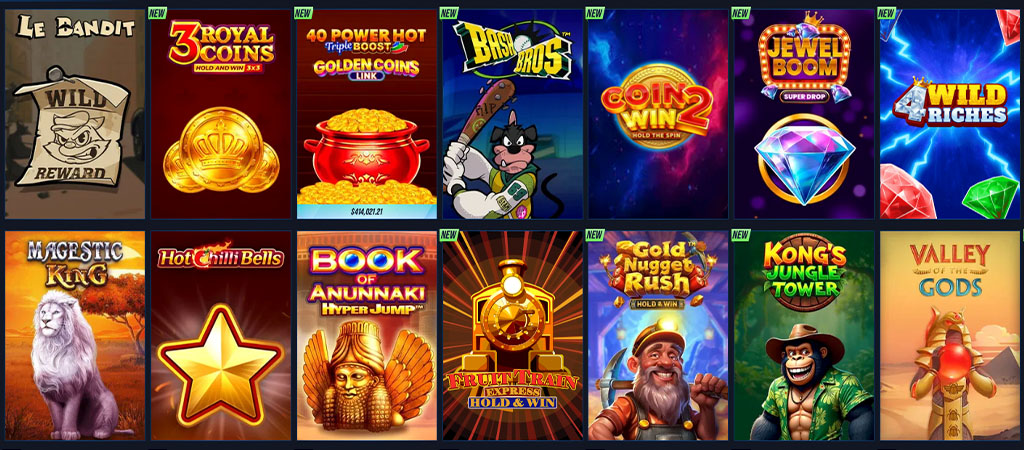 Available Casino Games, Instant Win Games & Live Casino Games