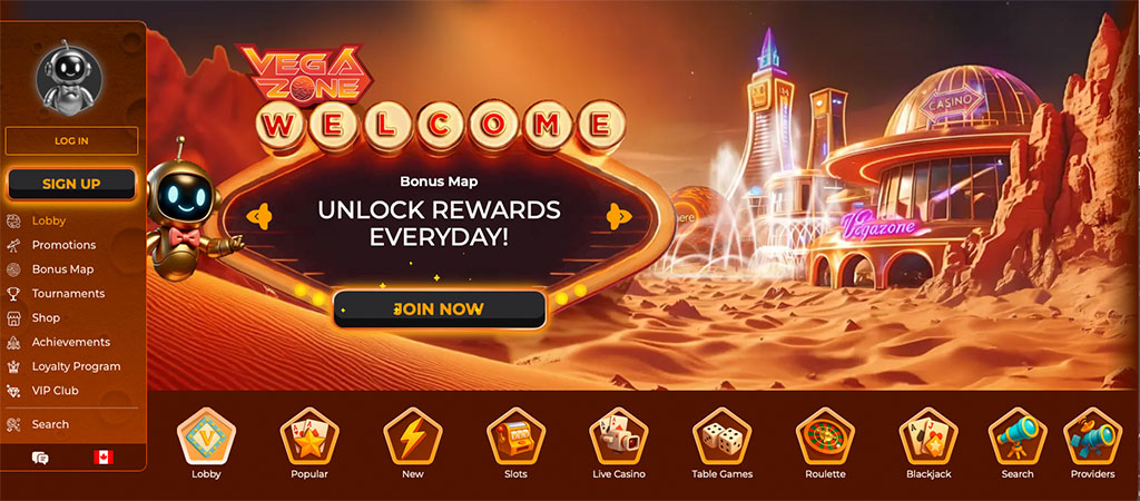 VegaZone Casino, Bonuses Out of This World