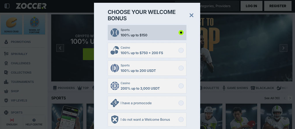 Zoccer Payment Options, online casino