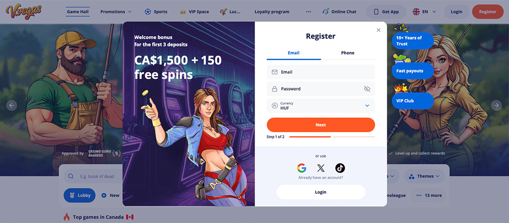 V.Vegas Casino, Payment Methods, mobile casino