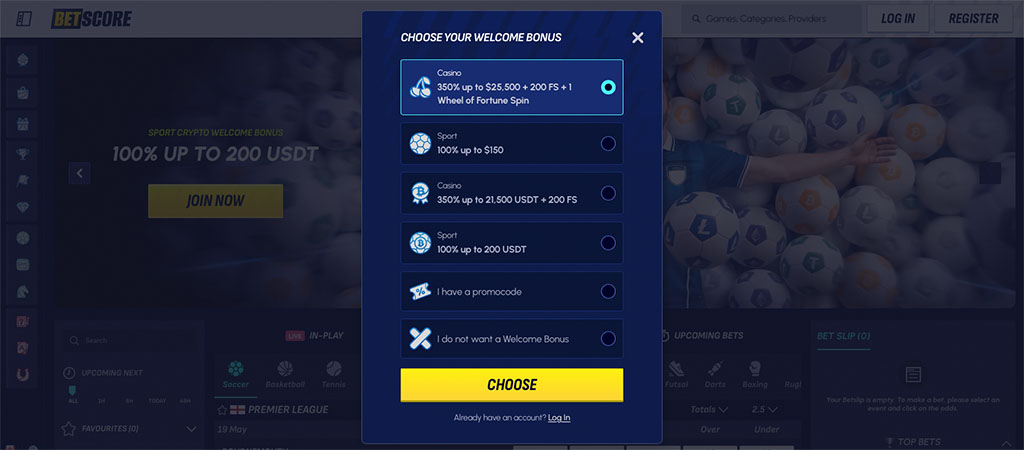 Betscore Casino, online casino, welcome bonus